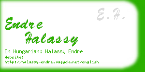endre halassy business card